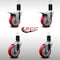 Service Caster 4'' SS Red Poly Swivel 1-5/8'' Expanding Stem Caster Set 2 Total Lock Brakes, 4PK SCC-SSEXTTL20S414-PPUB-RED-2-S-2-158 - alternate 3